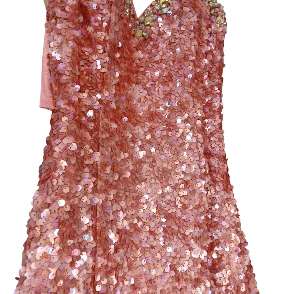 Mari Lee Sequin Open Back Prom Dress Evening Gown Formal Party Maxi - Picture 7 of 16